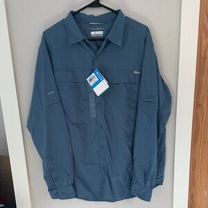Columbia Omni-Shade Sun Protection Men's Slate Blue Shirt Jacket